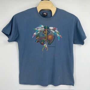 Vintage Sportex Men's Blue  Tribal Telluride Bear Graphic T-Shirt Size XL
